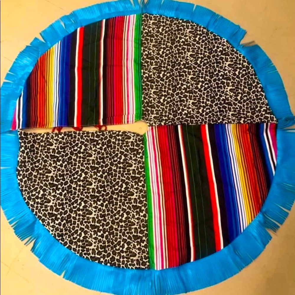 Christmas tree shirt - leopard, serape, fringe